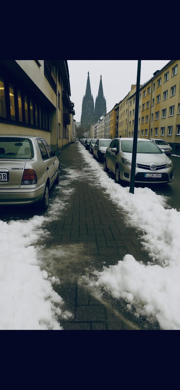 Straßenrand im Winter – Winterdienst Köln Einsatz